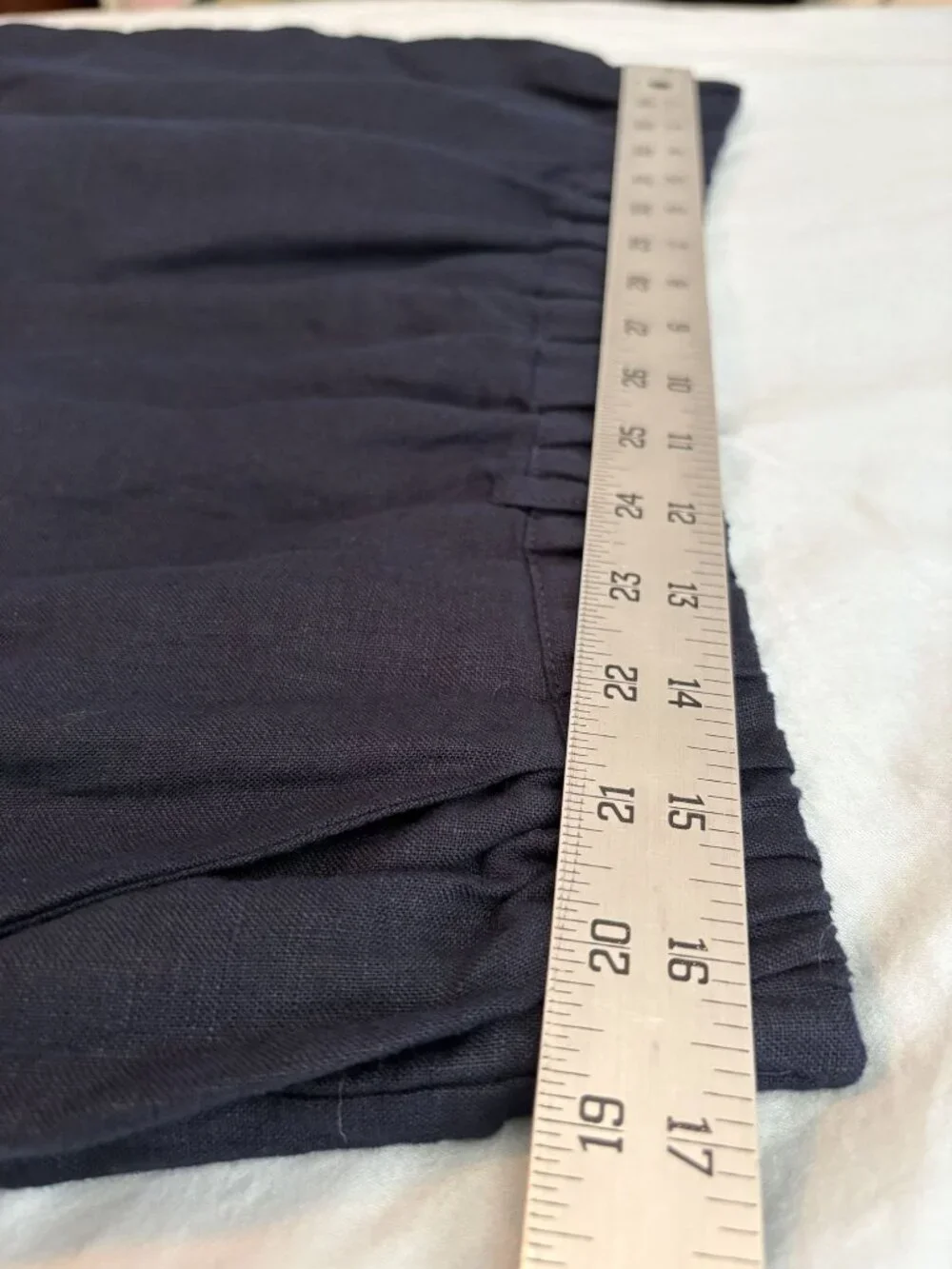 NWT Quince Womens 100% European Linen Pants Large Deep Navy Coastal Quiet Luxury